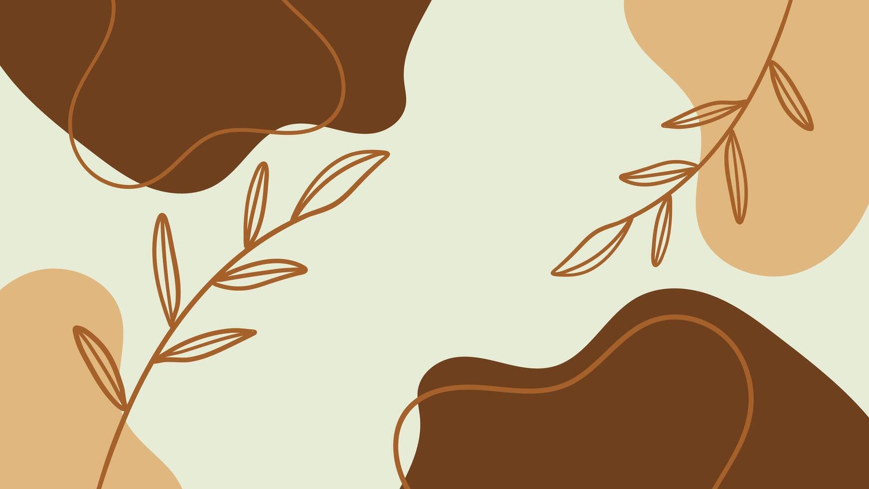 abstrakt bakgrund med hand dragen organisk former och löv. vektor illustration.