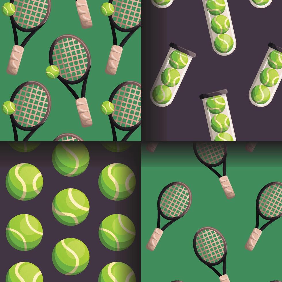 tennis sport mönster illustration uppsättning vektor