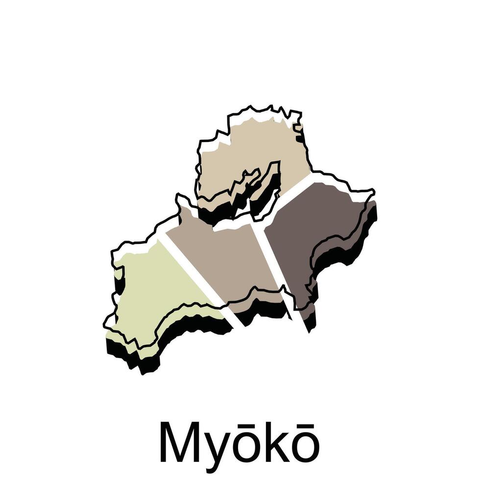 Karta av myoko stad design, Land plats i Asien mall, lämplig för din företag vektor