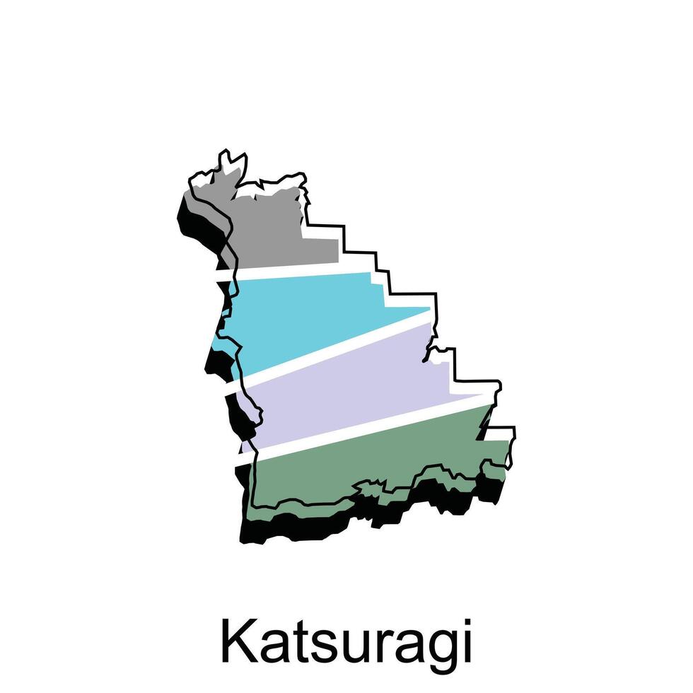 Karta stad av katsuragi geometrisk logotyp design, abstrakt geografi modern logotyp vektor