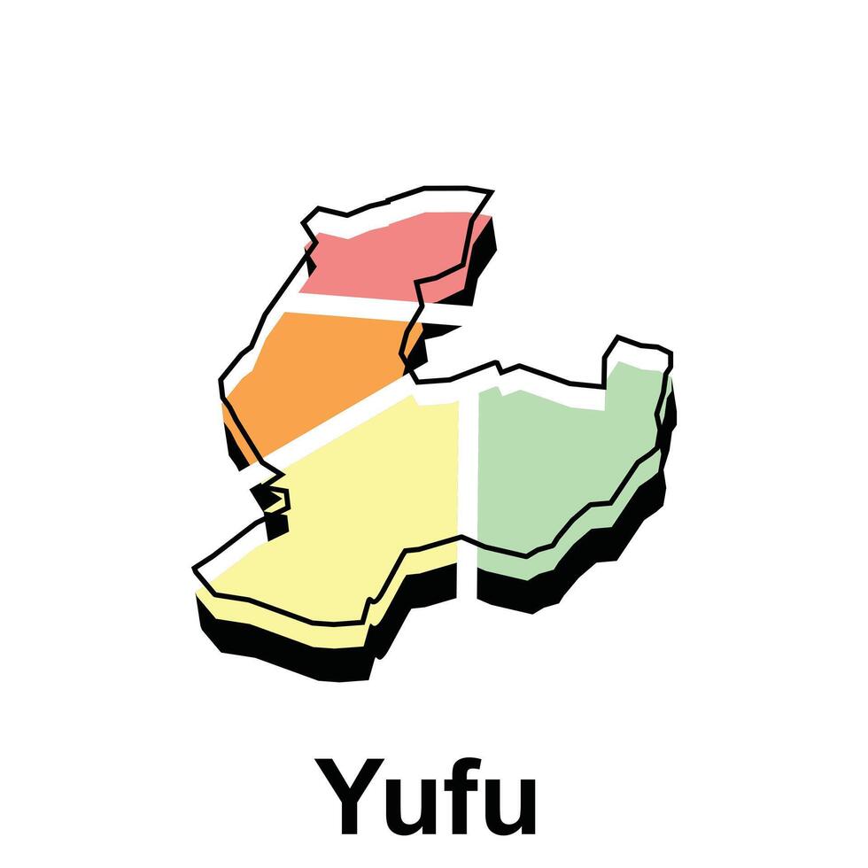 Karta av yufu stad design, japansk Land plats i Asien mall, lämplig för din företag vektor