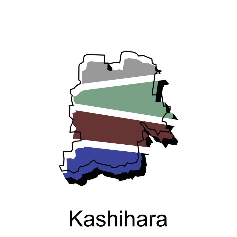 Karta stad av kashihara geometrisk logotyp design, abstrakt geografi modern logotyp vektor