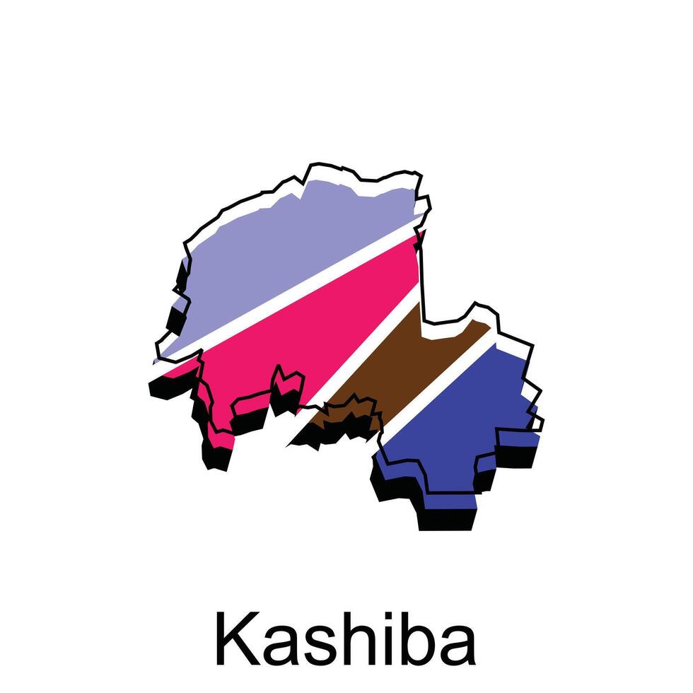 Karte Kashiba Stadt von Japan Land, Asien Karte Logo im bunt Stil Design zum Ihre Unternehmen vektor