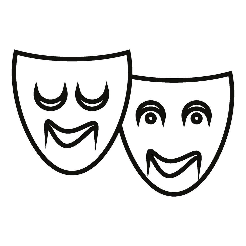 teater mask ikon vektor design mallar