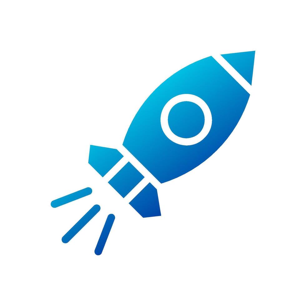raket ikon fast lutning blå företag symbol illustration. vektor