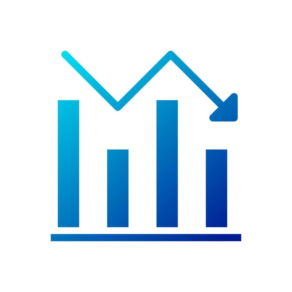 Diagramm Symbol solide Gradient Blau Geschäft Symbol Illustration. vektor