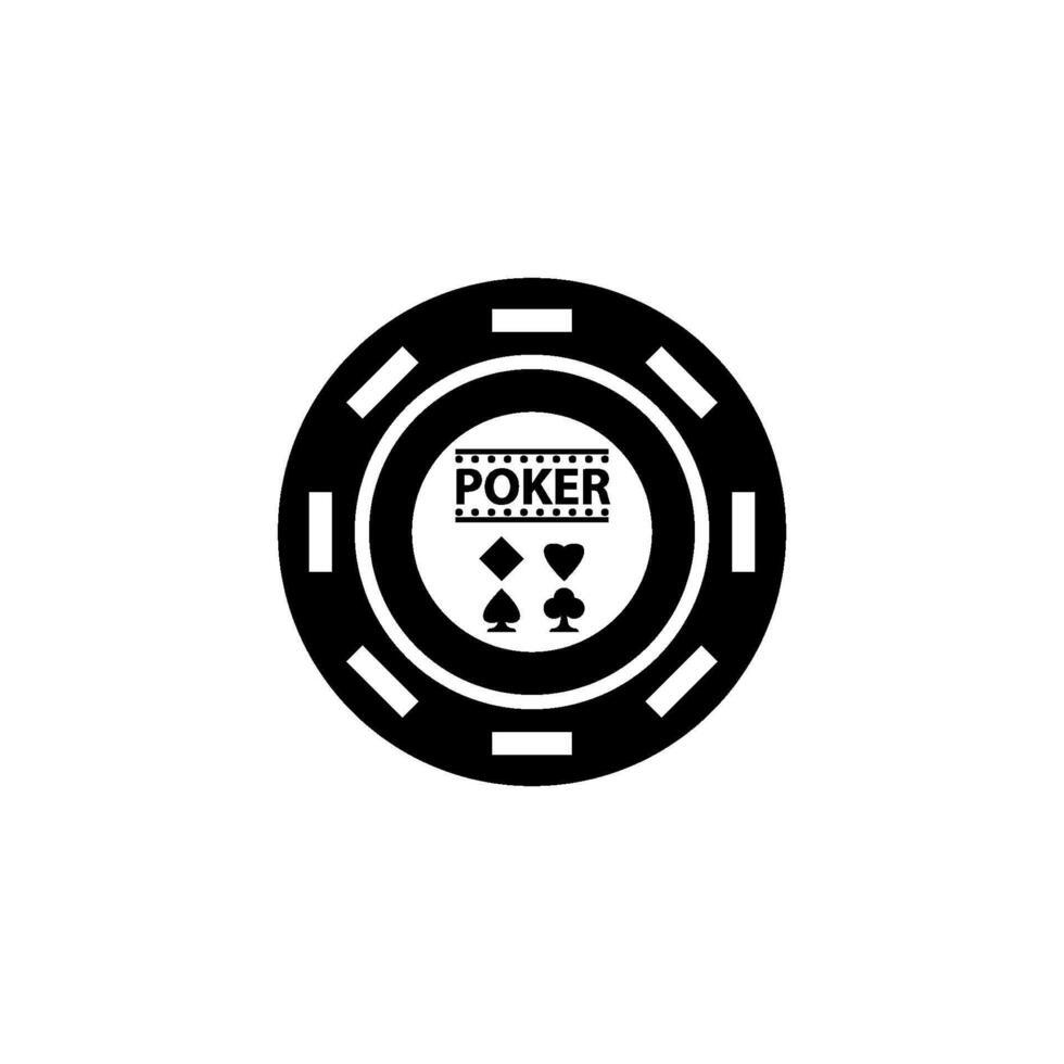 poker chip ikon vektor design mall
