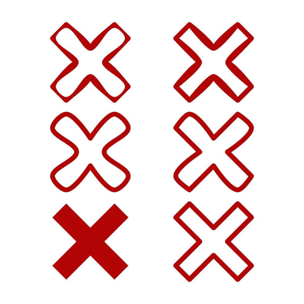 prüfen Kennzeichen von Kreuz Symbol Vektor Design Vorlagen