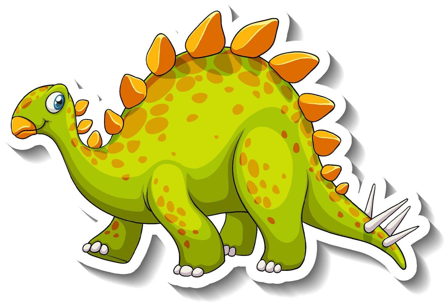 Stegosaurus Dinosaurier Cartoon Charakter Sticker vektor