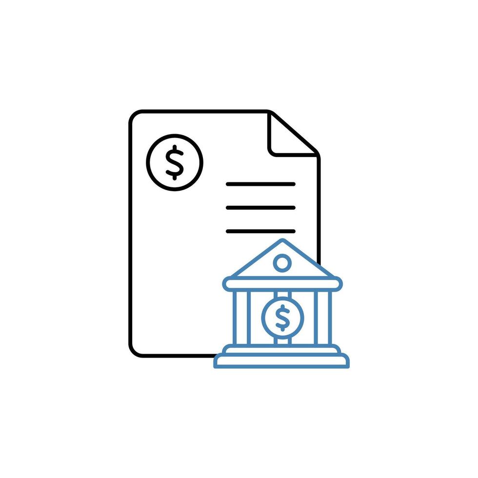 Bank påstående begrepp linje ikon. enkel element illustration. Bank påstående begrepp översikt symbol design. vektor