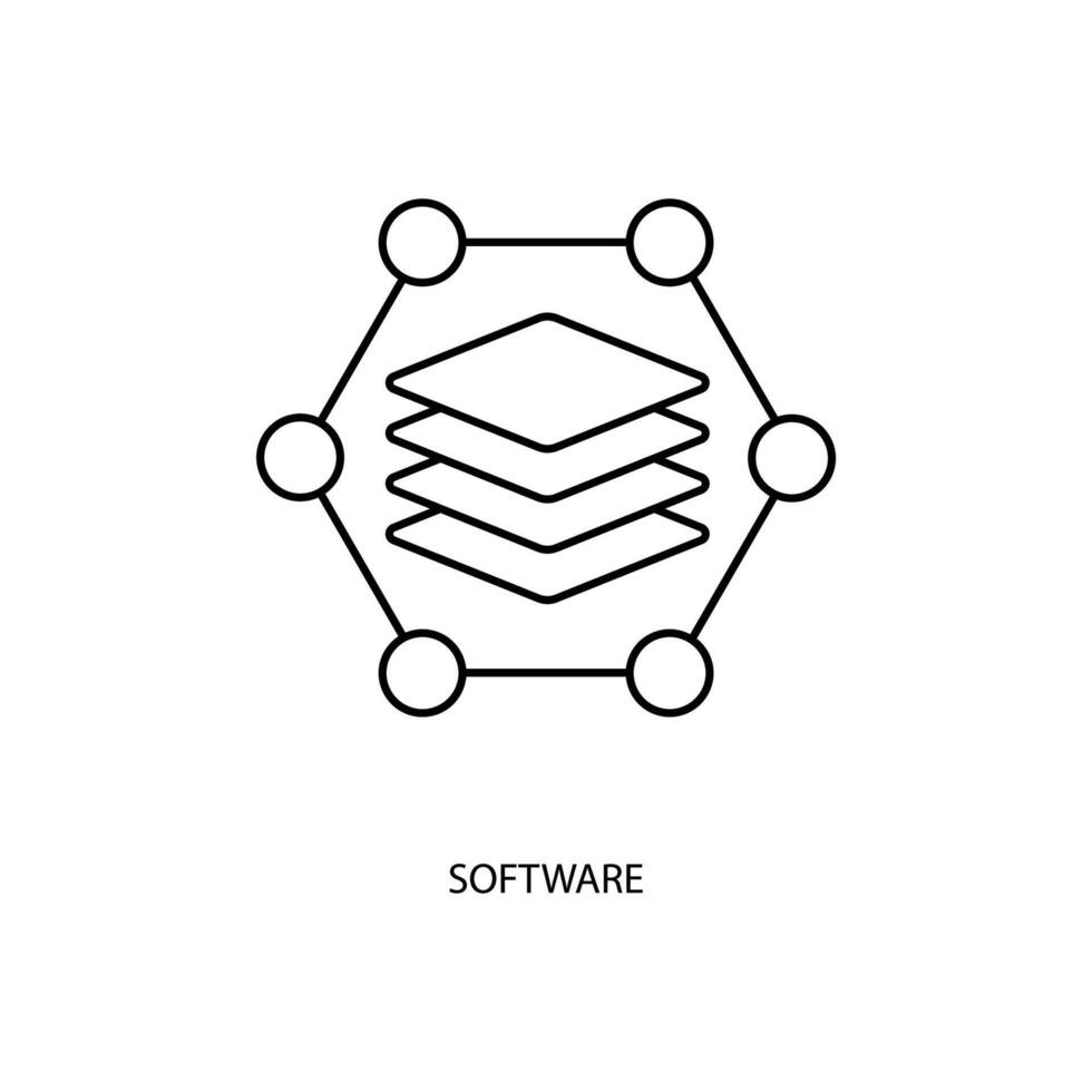 Software Konzept Linie Symbol. einfach Element Illustration. Software Konzept Gliederung Symbol Design. vektor