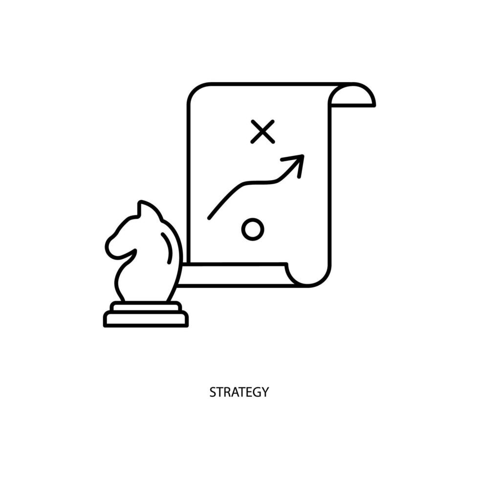 Strategie Konzept Linie Symbol. einfach Element Illustration. Strategie Konzept Gliederung Symbol Design. vektor