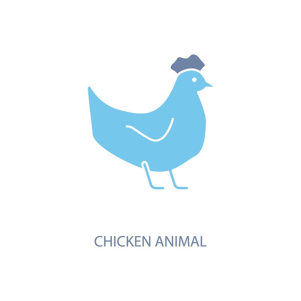 kyckling djur- begrepp linje ikon. enkel element illustration. kyckling djur- begrepp översikt symbol design. vektor
