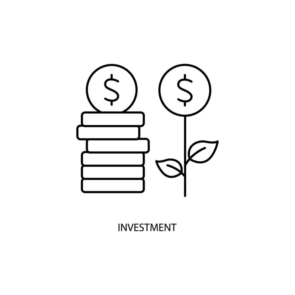 Investition Konzept Linie Symbol. einfach Element Illustration. Investition Konzept Gliederung Symbol Design. vektor