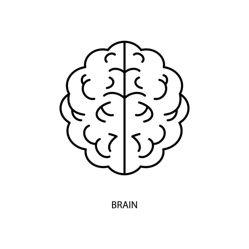 Gehirn Konzept Linie Symbol. einfach Element Illustration. Gehirn Konzept Gliederung Symbol Design. vektor