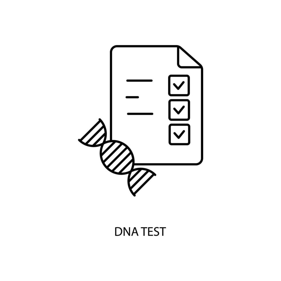 dna testa begrepp linje ikon. enkel element illustration. dna testa begrepp översikt symbol design. vektor