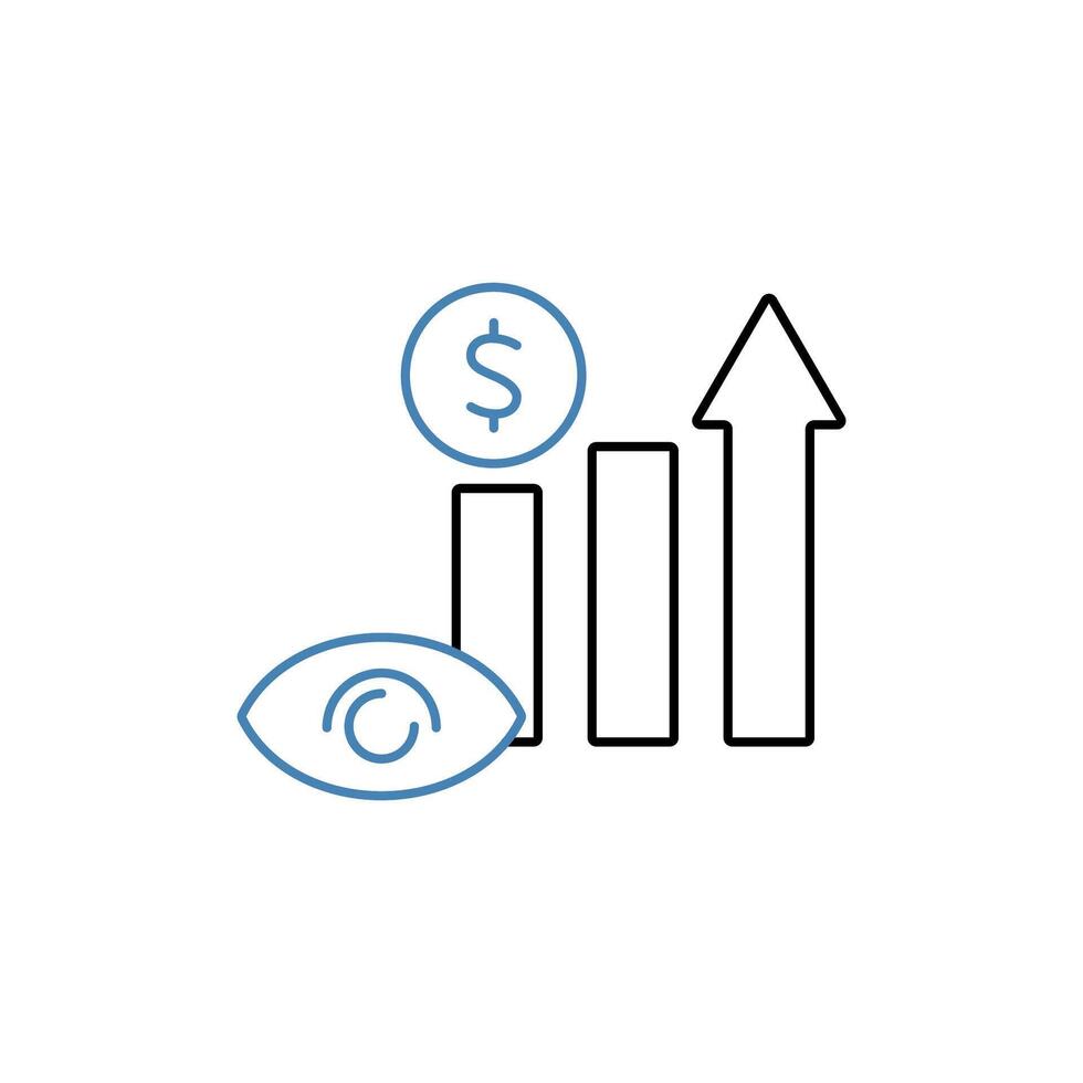 Der Umsatz Prognose Konzept Linie Symbol. einfach Element Illustration. Der Umsatz Prognose Konzept Gliederung Symbol Design. vektor