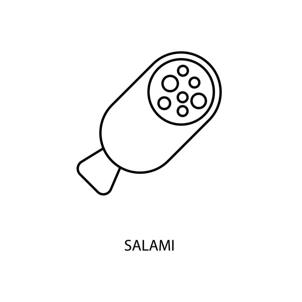 Salami Konzept Linie Symbol. einfach Element Illustration. Salami Konzept Gliederung Symbol Design. vektor