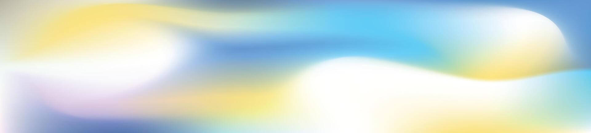 lutning bakgrund blandning blå, gul, och lila med mjuk glöd, vibrerande aura. platt vektor illustration isolerat på vit bakgrund.