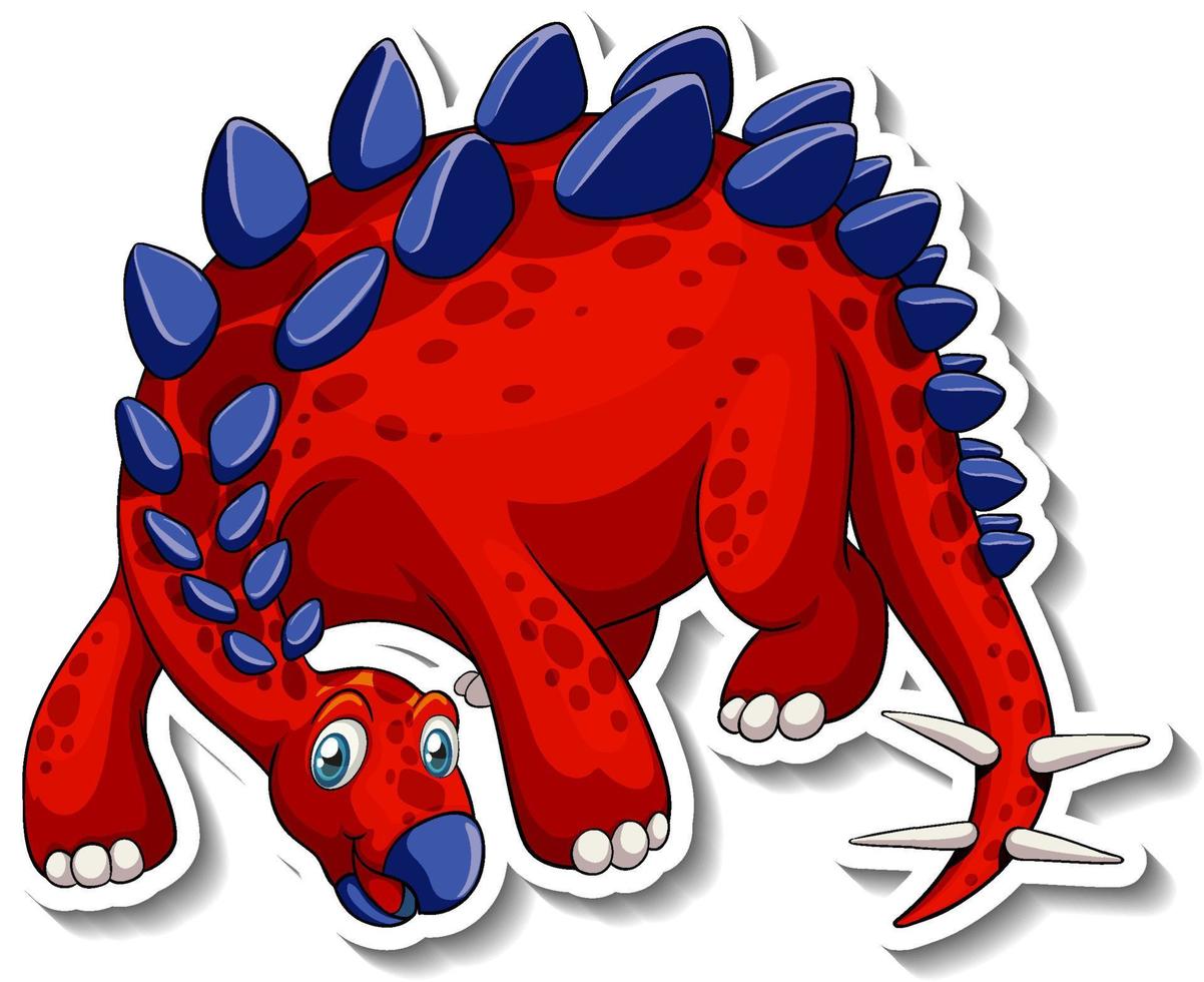 Stegosaurus Dinosaurier Cartoon Charakter Sticker vektor