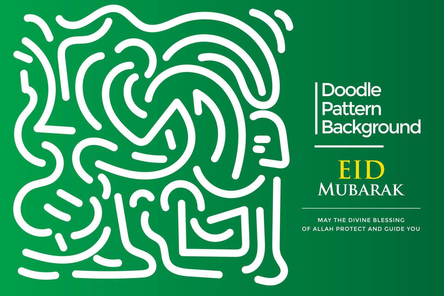 vektor hand dragen klotter eid mubarak hälsningar tema element mönster abstrakt bakgrund