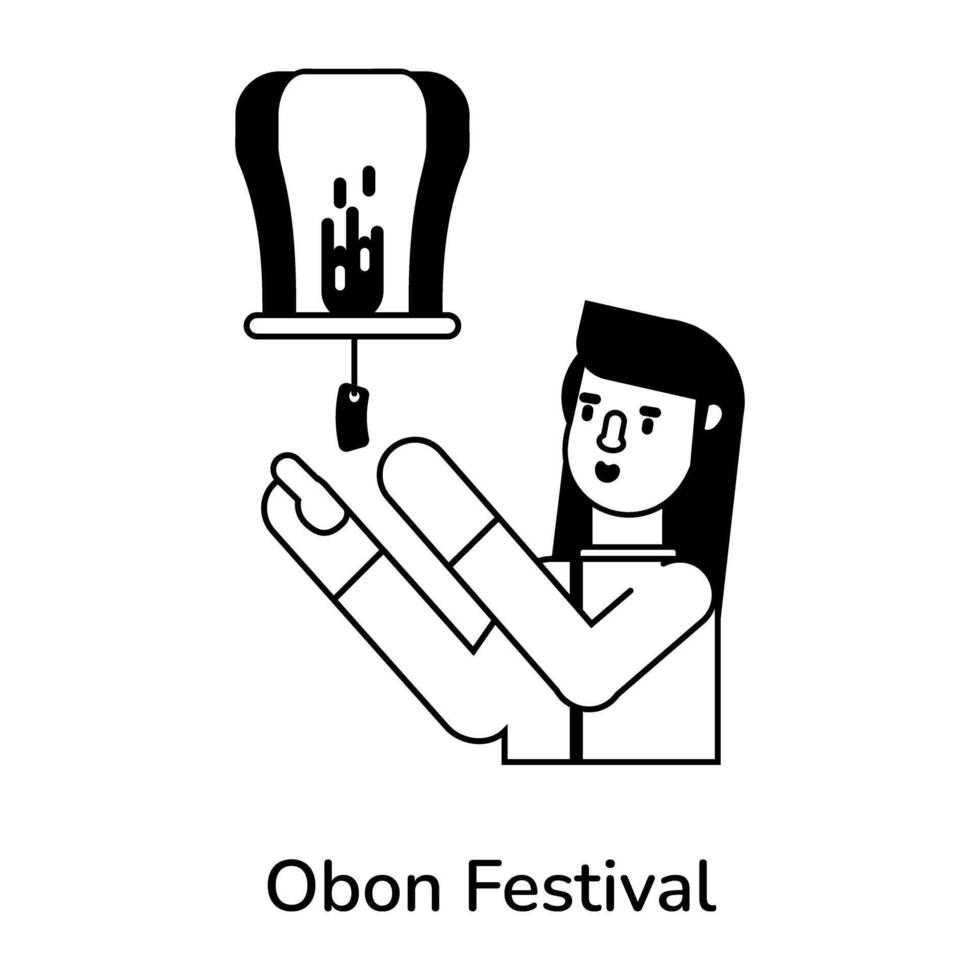 modisch obon Festival vektor