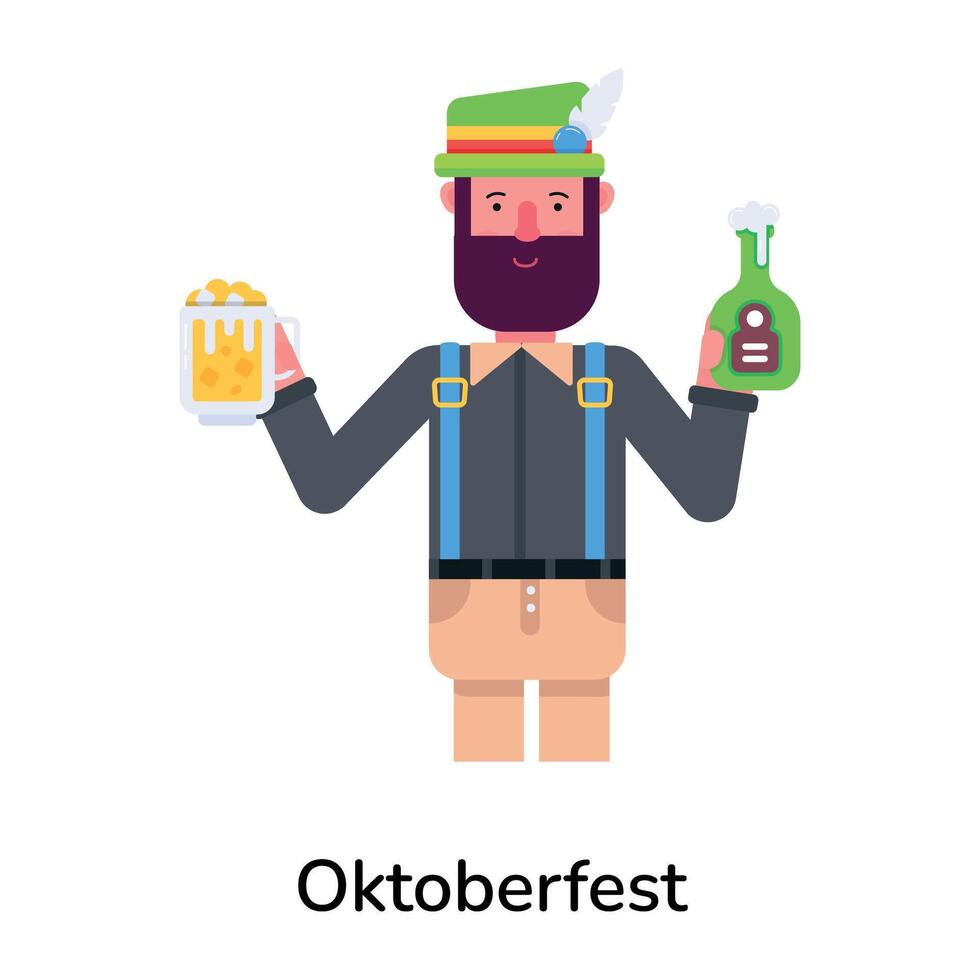 trendig oktoberfest begrepp vektor