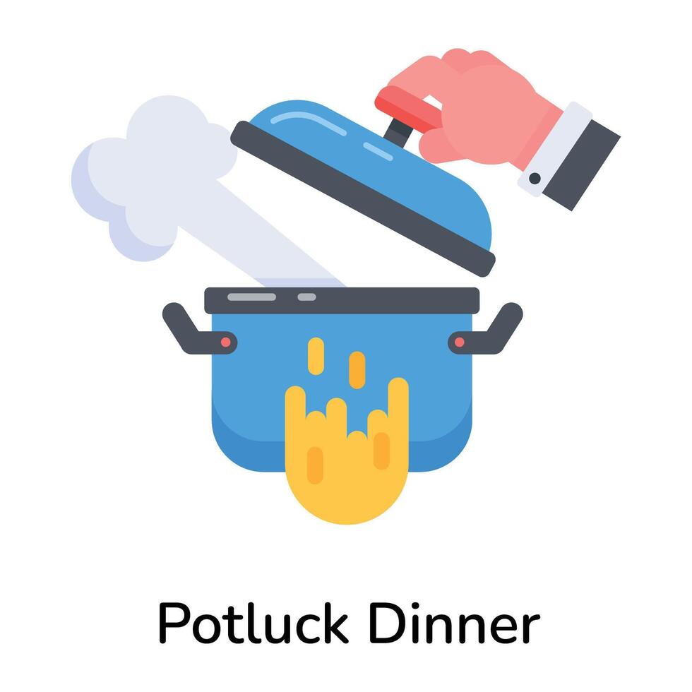 modisch Potluck Abendessen vektor