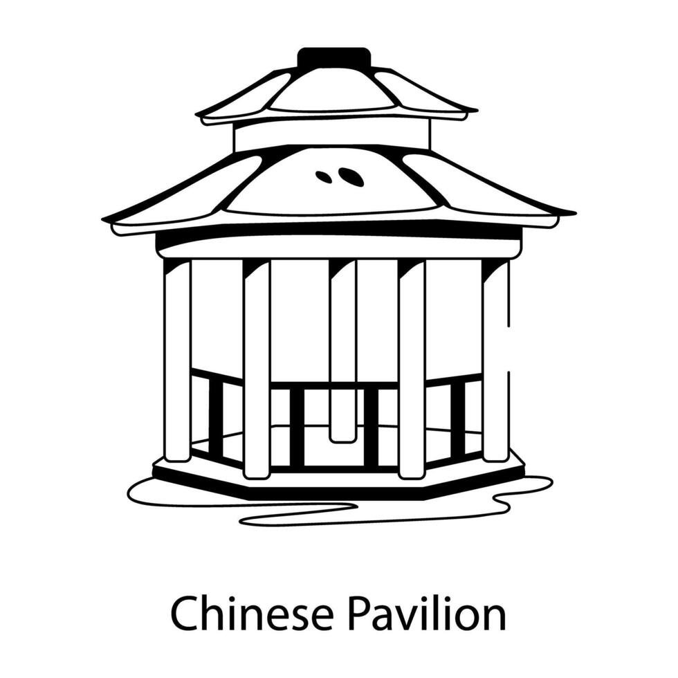 trendig kinesisk paviljong vektor
