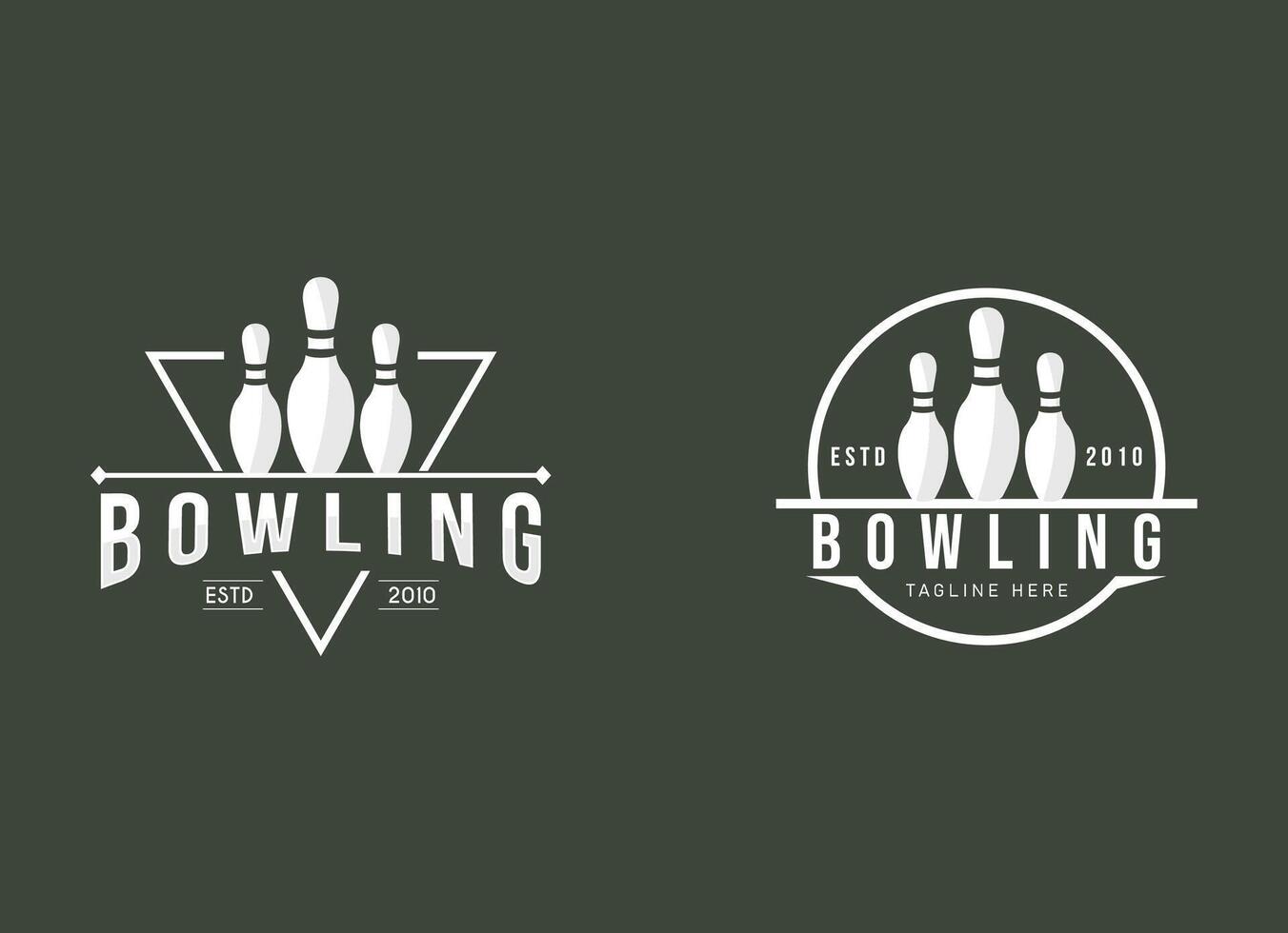 årgång bowling logotyp design. bowling klubb turnering logotyp design. vektor