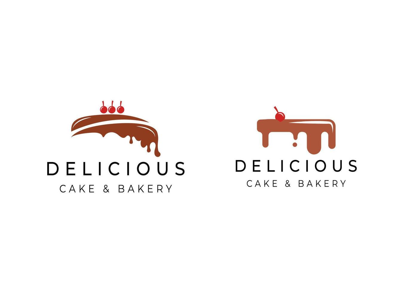 Süss Geschäft Logo Vorlage Design Vektor. Illustration von Kuchen mit Kirschen. vektor
