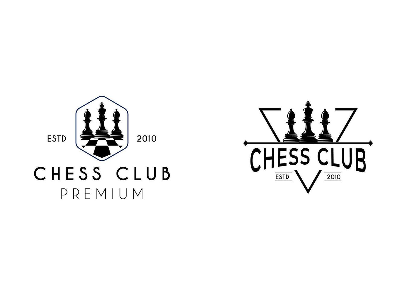 Jahrgang Stil Schach Logo Design Vektor. vektor