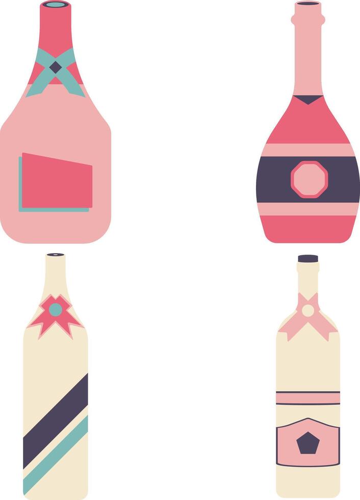 Sammlung von verschiedene Flaschen. eben Karikatur Stil. isoliert Vektor Symbol