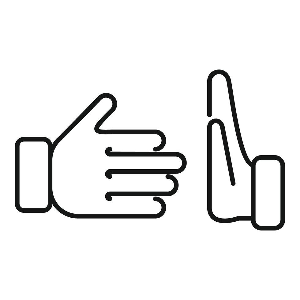 halt Hand Shake Symbol Gliederung Vektor. vermeiden Kontakt vektor