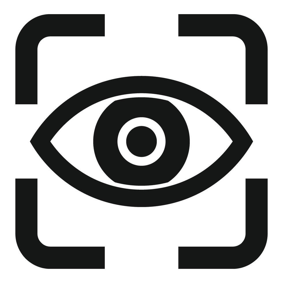 Scan Iris Auge Symbol einfach Vektor. Zugriff Daten System vektor