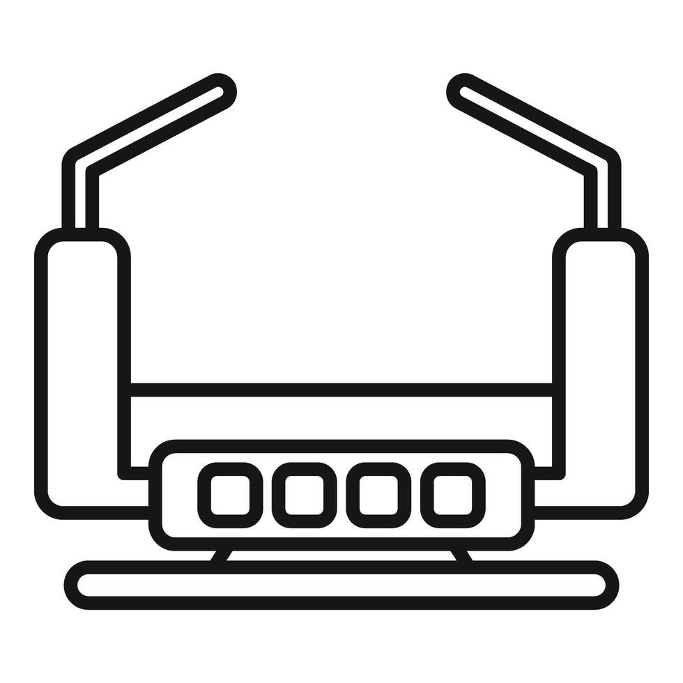 Cyber Plattform Symbol Gliederung Vektor. Person vr Spielen vektor