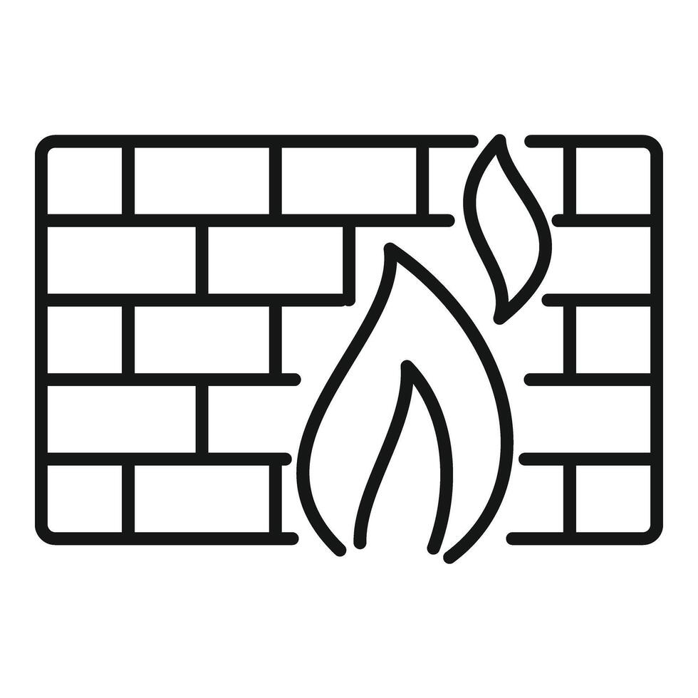 Firewall halt Diebstahl Symbol Gliederung Vektor. Sicherheit Software vektor