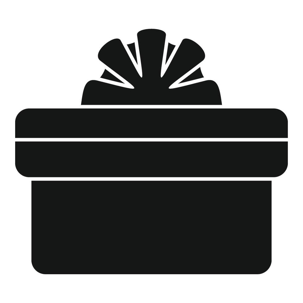 Objekt Geschenk Box Symbol einfach Vektor. Band Paket vektor