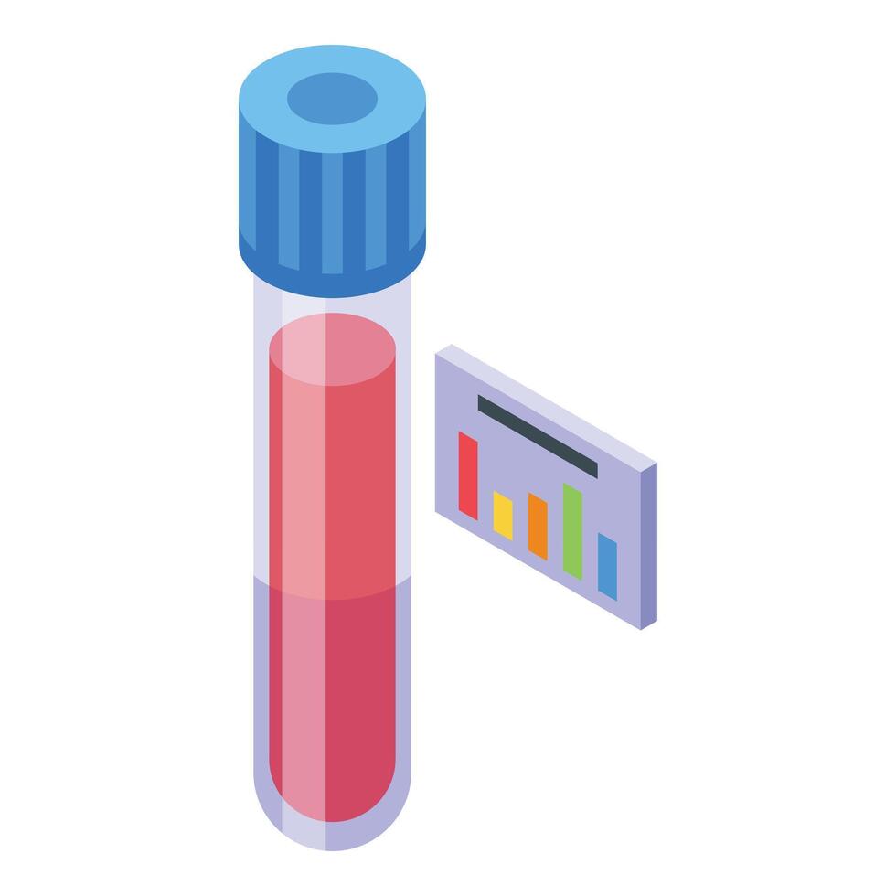 Blut Prüfung Tube Symbol isometrisch Vektor. Behandlung Geschichte vektor