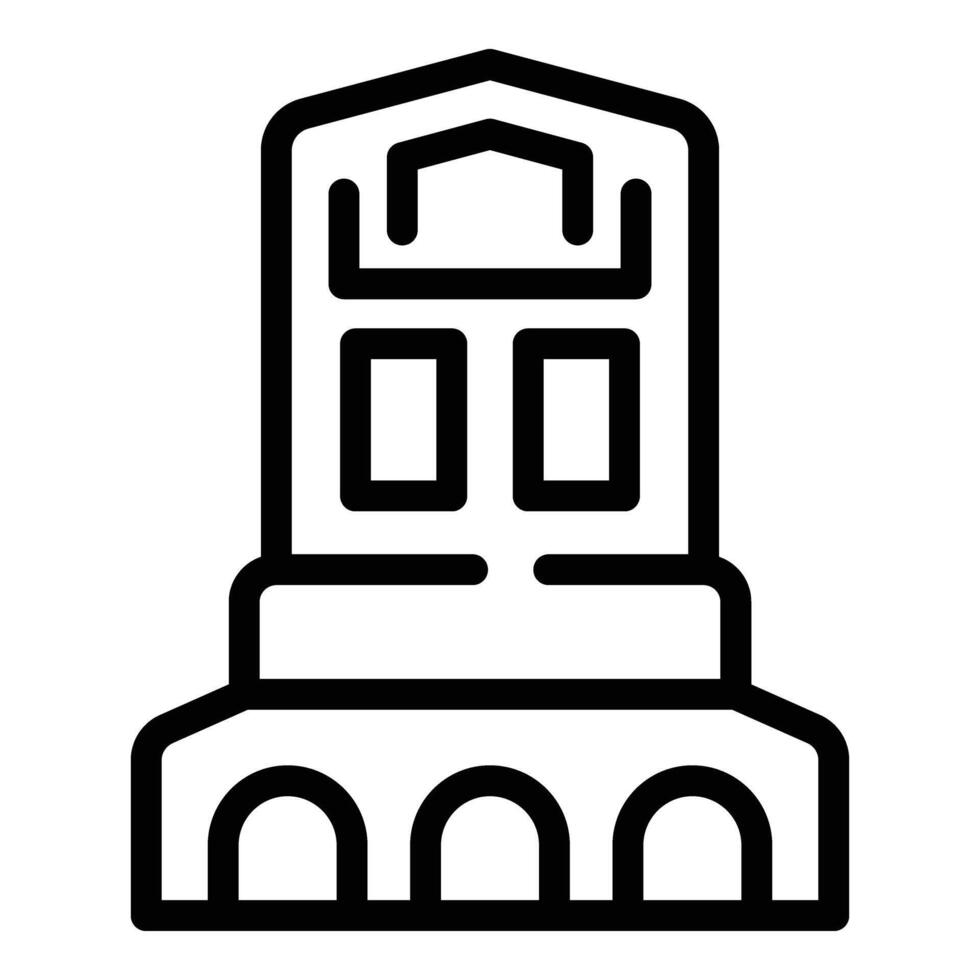 Hauptstadt Stadt Land Symbol Gliederung Vektor. europäisch Kathedrale vektor