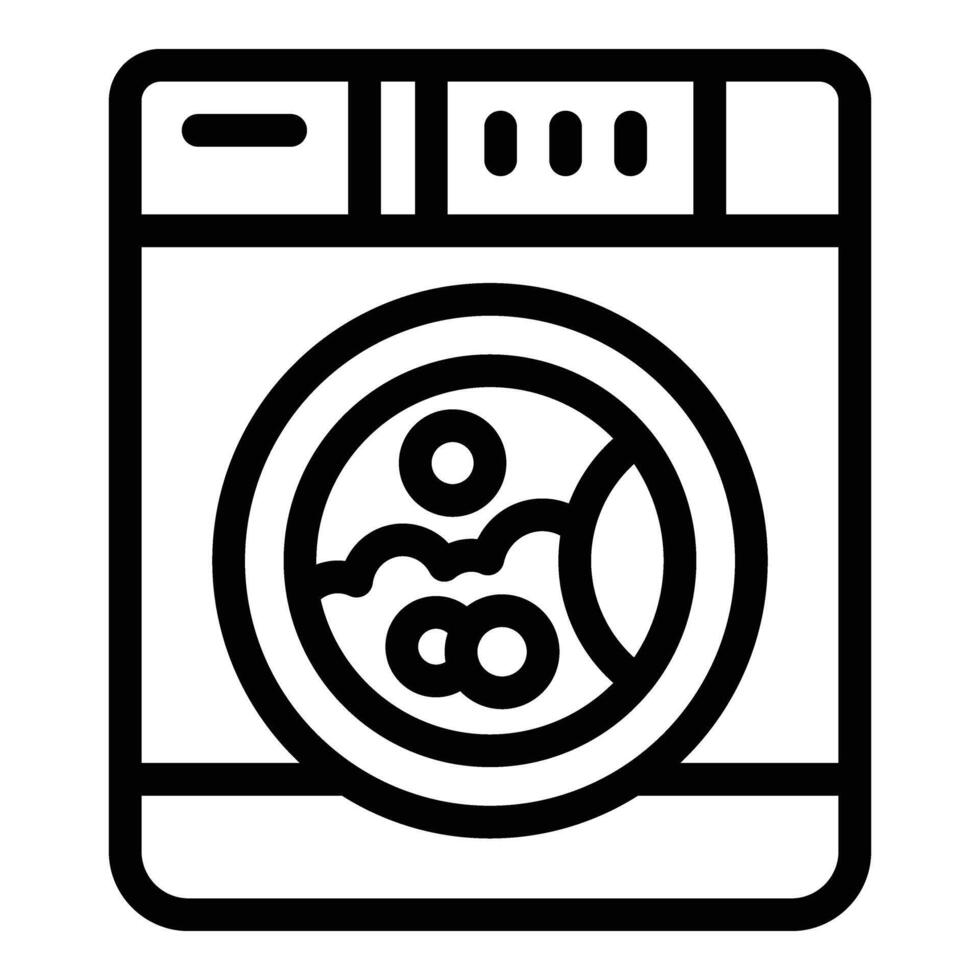 dagligen tvättning maskin kläder ikon översikt vektor. hus rutin- vektor