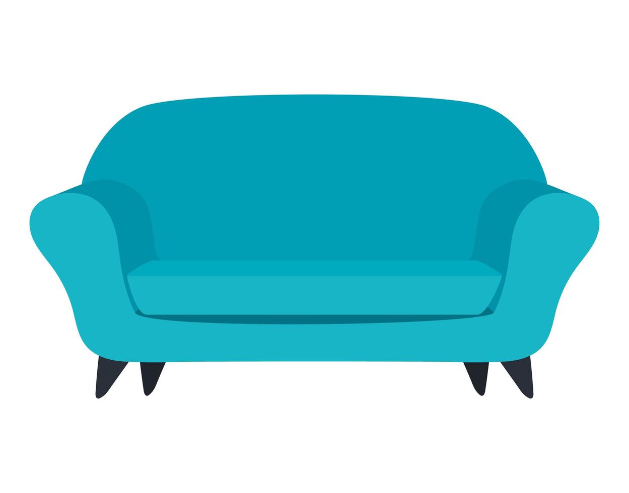 isoliertes blaues Couch-Vektor-Design vektor