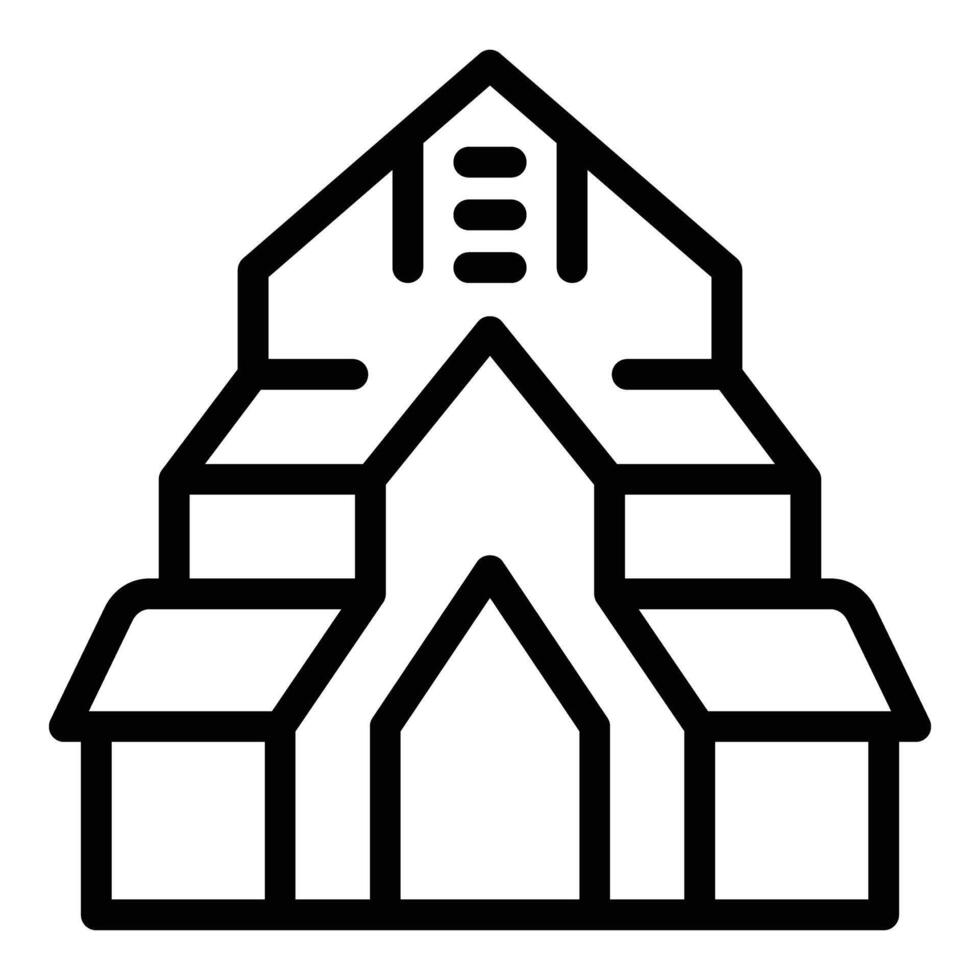 oslo gammal kyrka ikon översikt vektor. nationell historisk byggnad vektor