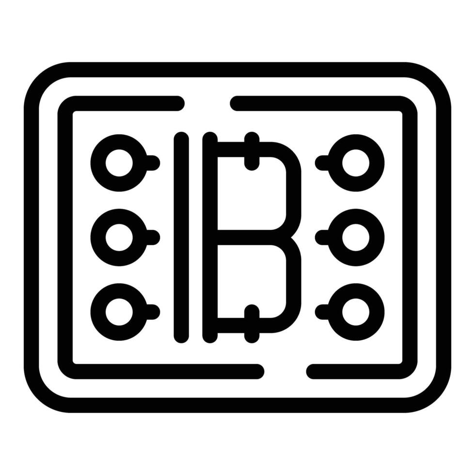 bitcoin tecken ikon översikt vektor. blockchain decentraliserad nätverk vektor