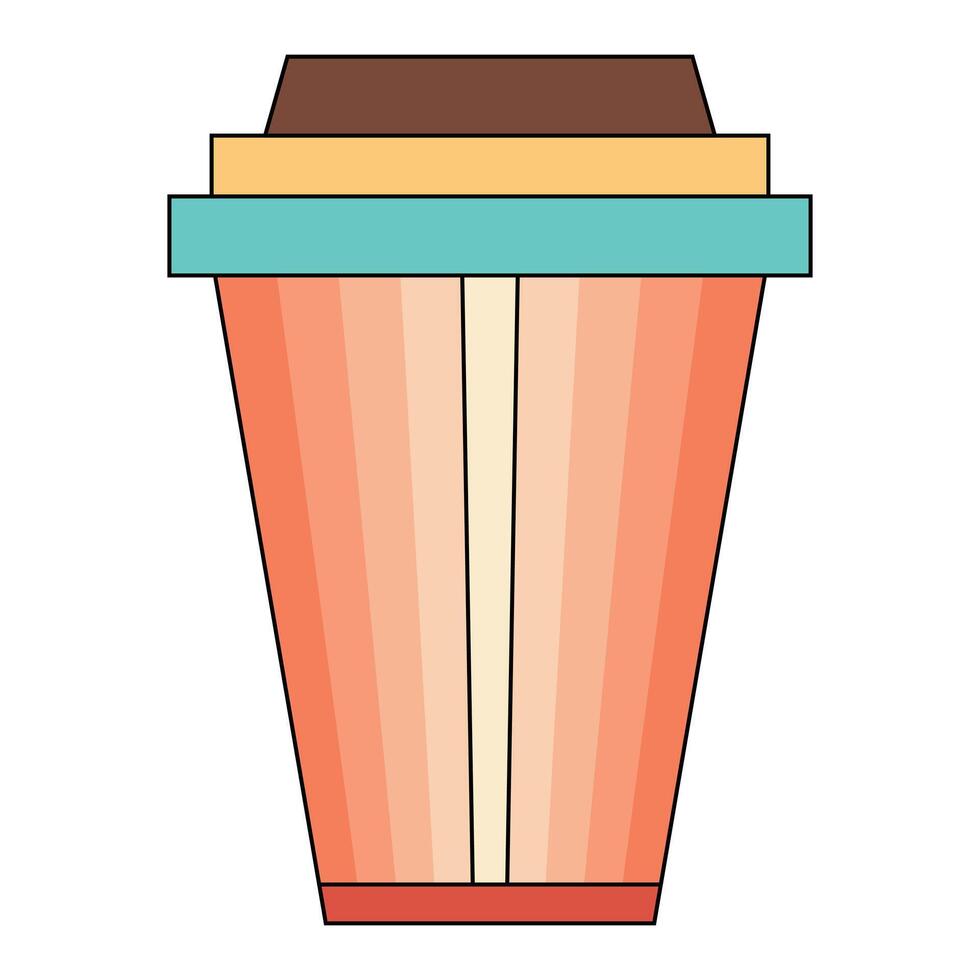 retro Jahrgang trinken, Latté und Kaffee Tasse vektor