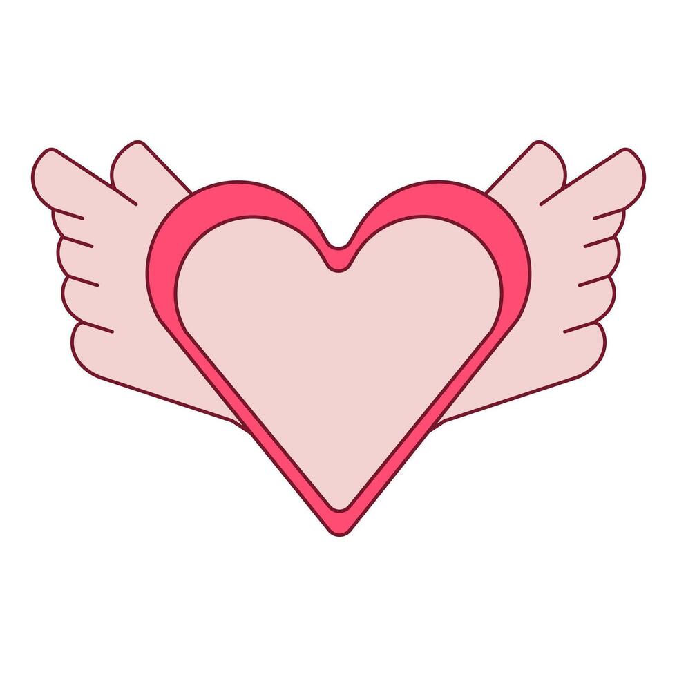 Flügel Liebe Logo Design Romantik. Herz geflügelt Engel vektor