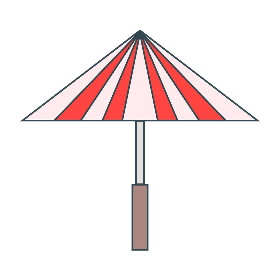 japanisch traditionell Regenschirm. orientalisch Stil abstrakt Geometrie Welle und Papier vektor