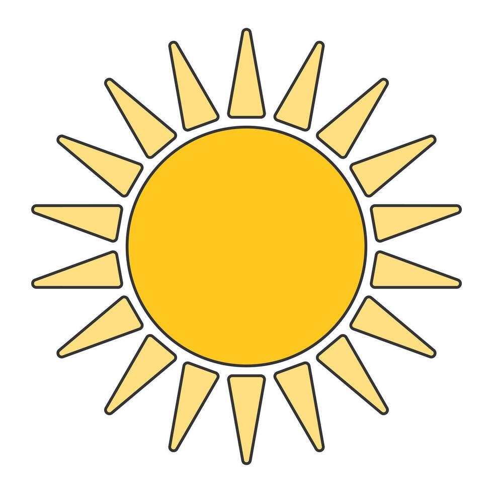 gul Sol väder på isolerat vit bakgrund vektor