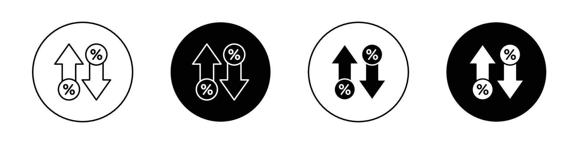 hoch und niedrig Prozent Pfeil Symbol vektor