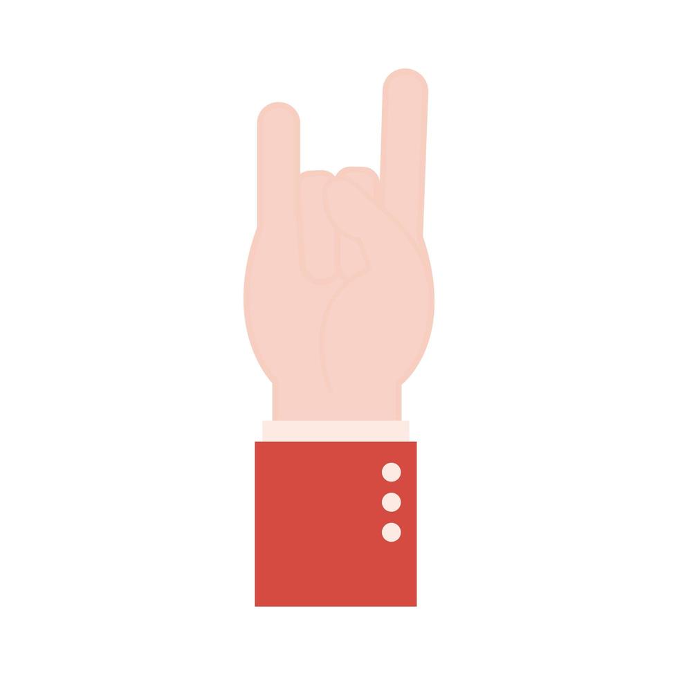 Rock Handzeichensprache flachen Stil Symbol Vektor-Design vektor